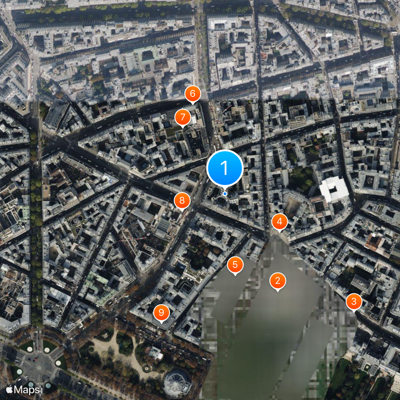 Hôtel Le Bristol Paris Map