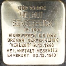 Stolperstein dedicated to Helmut Sengespeick