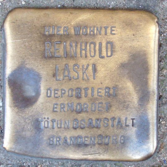 Stolperstein à la mémoire de Reinhold Laski