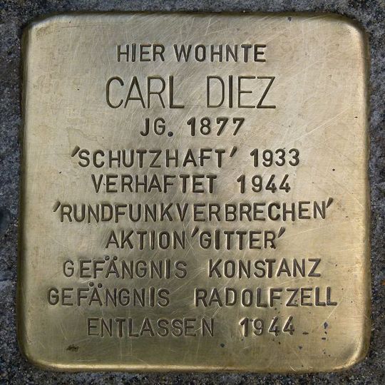 Stolperstein à la mémoire de Carl Diez