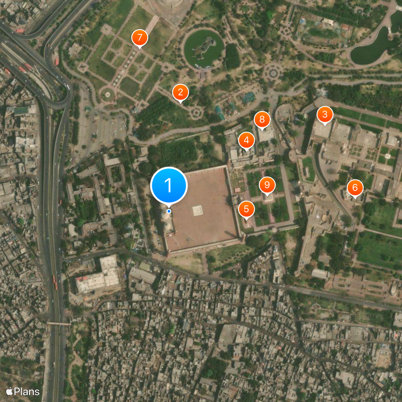 Badshahi Mosque Mapa
