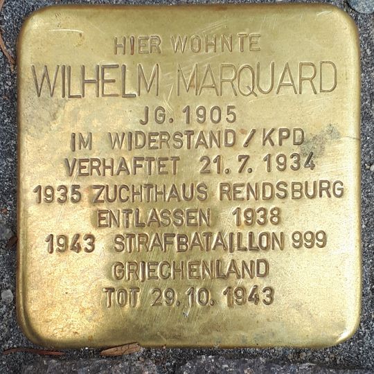 Stolperstein en memoria de Wilhelm Marquard