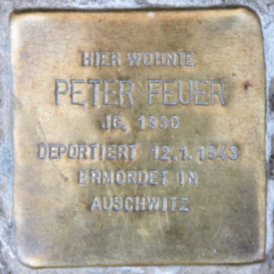 Stolperstein dedicated to Peter Feuer