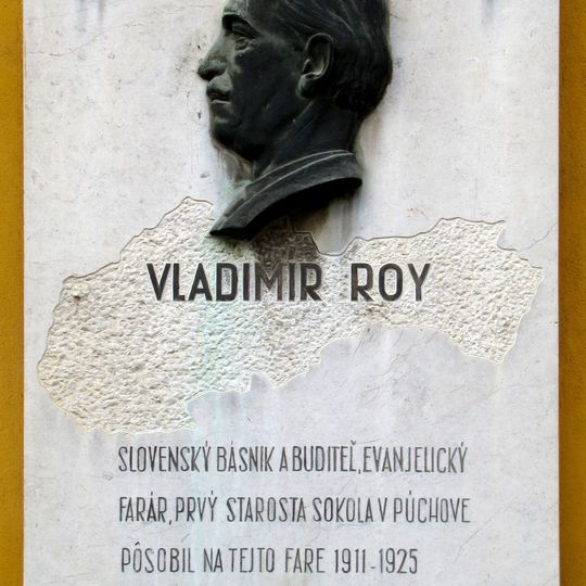 Evanjelický kostol s areálom, tabuľa pamätná s reliéfom