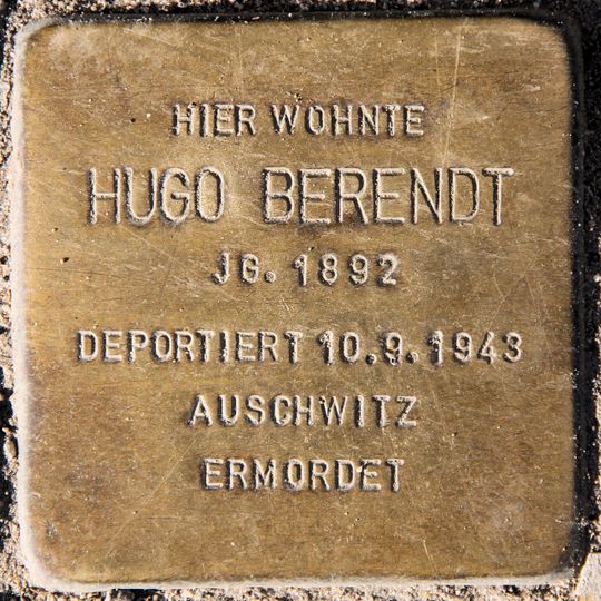 Stolperstein en memoria de Hugo Berendt