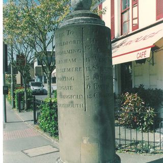 The White Lady Milestone, junction of Portsmouth Road and Esher Station Road