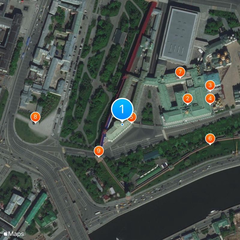 Arsenaal van het Kremlin Kaart