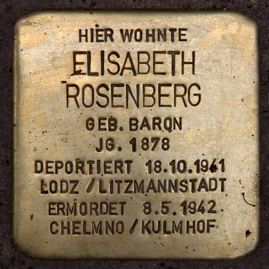Stolperstein en memoria de Elisabeth Rosenberg