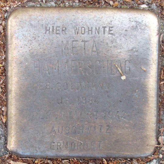 Stolperstein dedicated to Meta Hammerschlag