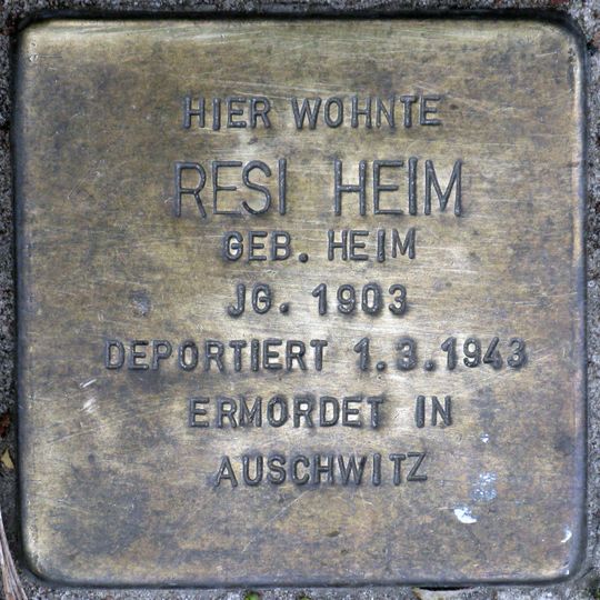 Stolperstein für Resi Heim