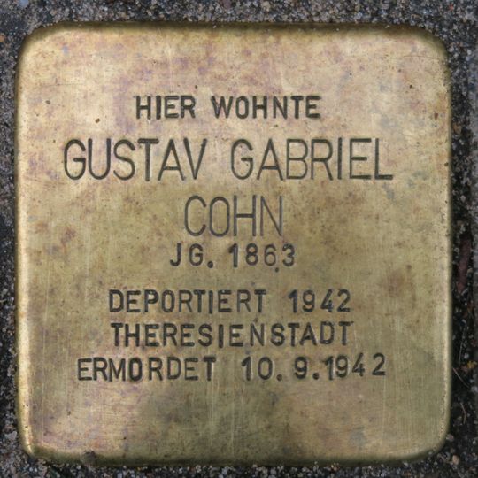 Stolperstein dedicated to Gustav Gabriel Cohn