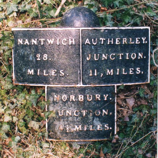 Milepost Shropshire Union Canal 4.5 Miles To South Of Norbury Junction