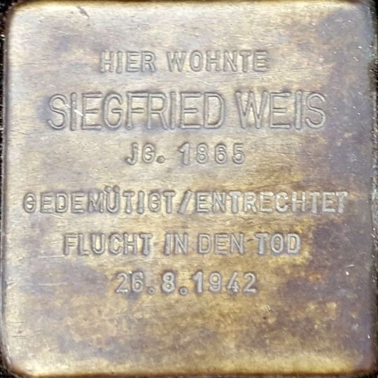 Stolperstein en memoria de Siegfried Weis
