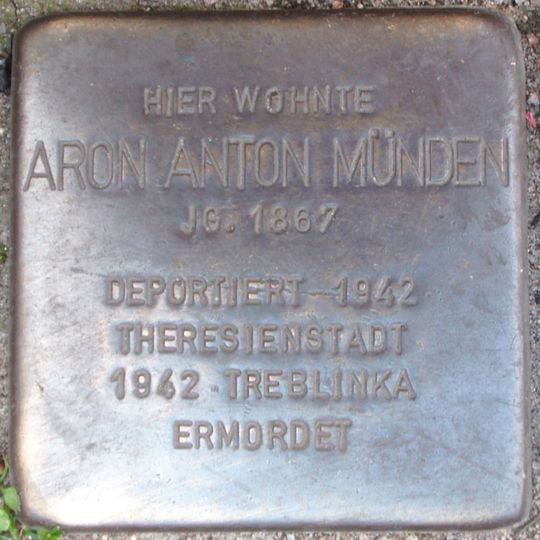Stolperstein dedicated to Aron Anton Münden