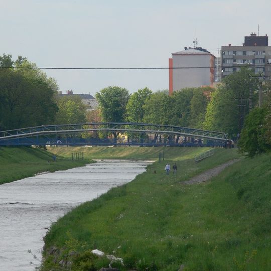 Lávka přes Opavu v Opavě u Mlýnské ulice