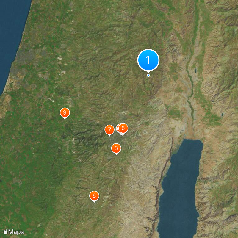 Westelijke Jordaanoever Kaart