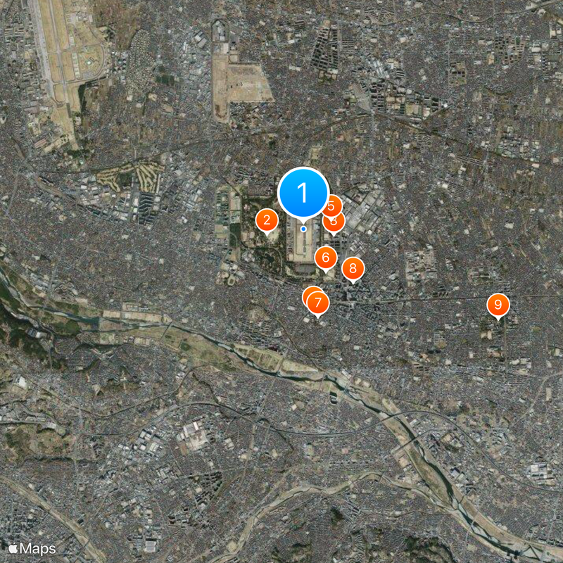 Tachikawa Airfield Map