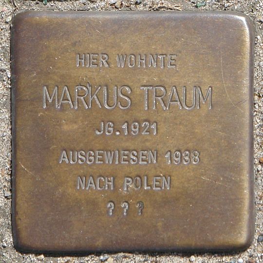 Stolperstein en memoria de Markus Traum