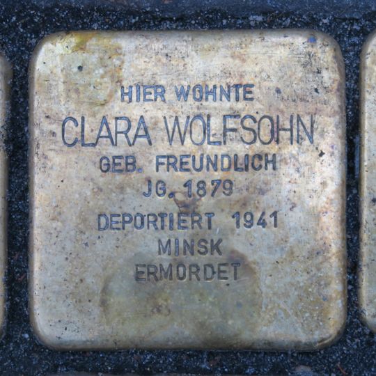 Stolperstein en memoria de Clara Wolfsohn