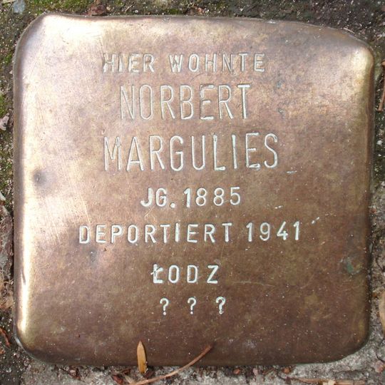 Stolperstein dedicated to Norbert Margulies