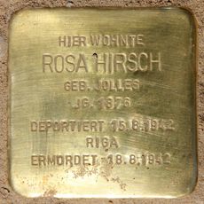 Stolperstein dedicated to Rosa Hirsch