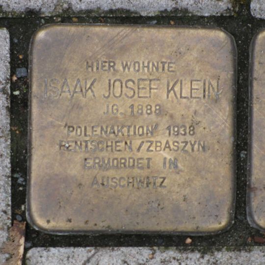 Stolperstein em memória de Isaak Josef Klein