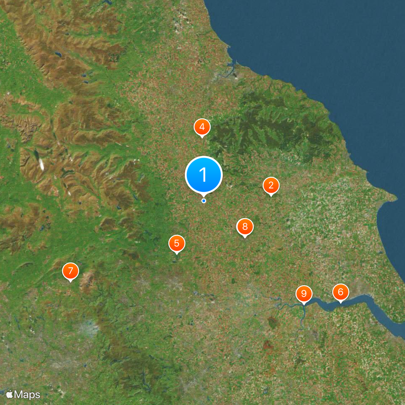 Yorkshire du Nord Carte