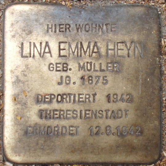 Stolperstein en memoria de Lina Emma Heyn