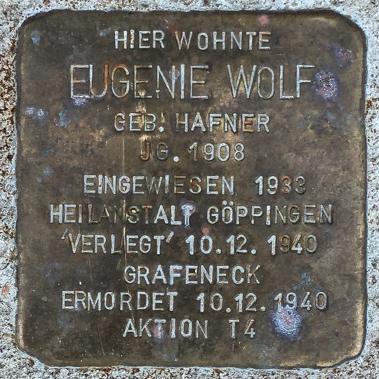 Stolperstein à la mémoire d’Eugenie Wolf