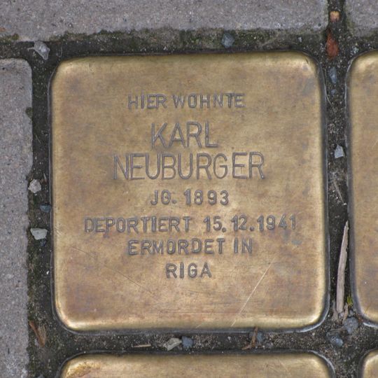Stolperstein dedicated to Karl Neuburger