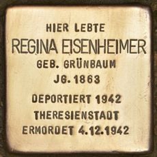 Stolperstein dedicated to Regina Eisenheimer