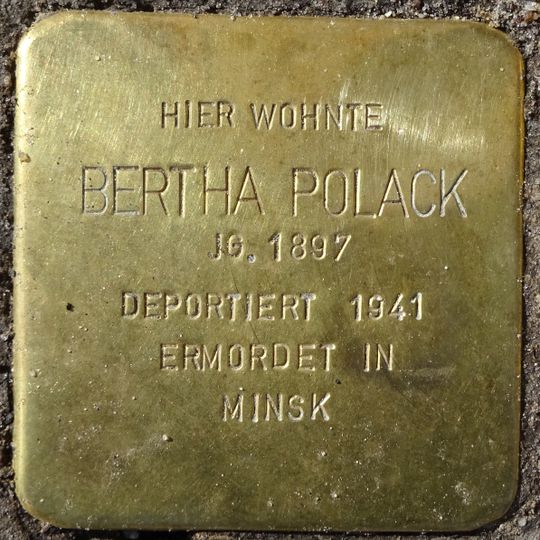 Stolperstein à la mémoire de Bertha Polack