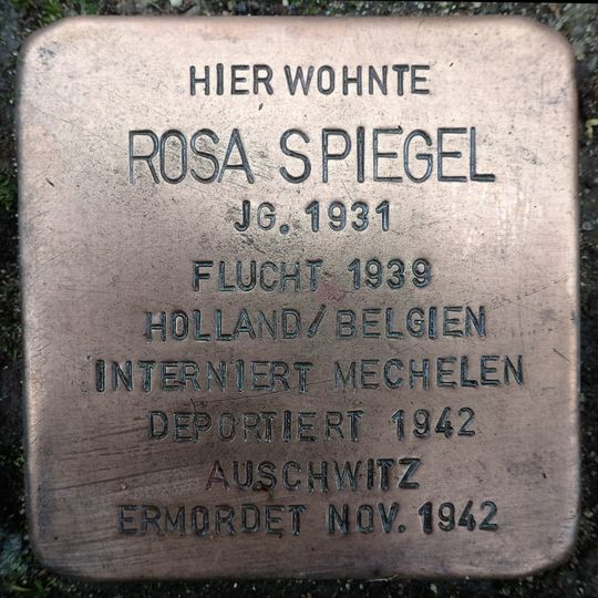 Stolperstein dedicated to Rosa Spiegel