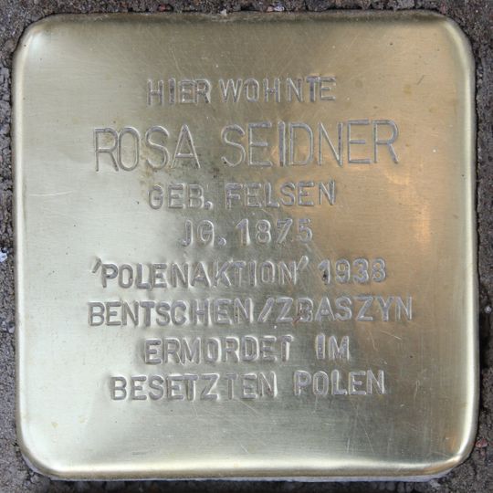 Stolperstein dedicated to Rosa Seidner