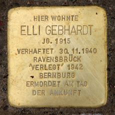 Stolperstein dedicated to Elli Gebhardt