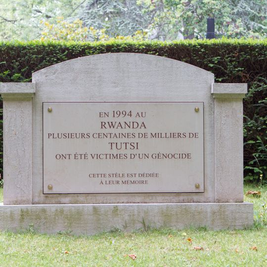 Stèle à la mémoire des victimes du génocide des Tutsi au Rwanda
