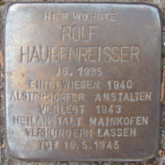 Stolperstein en memoria de Rolf Haubenreisser