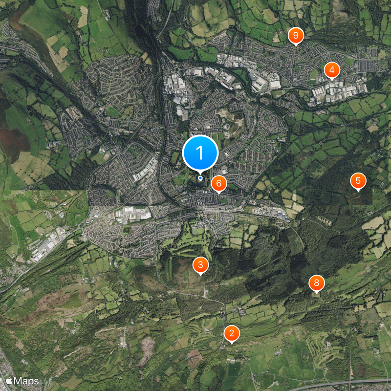 Zamek Caerphilly Mapa