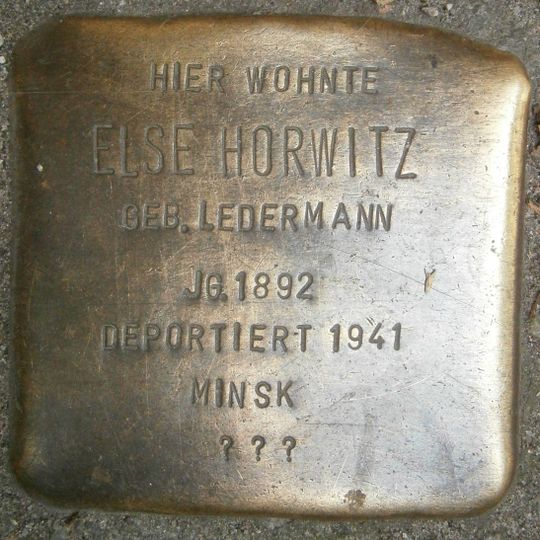 Stolperstein dedicated to Else Horwitz