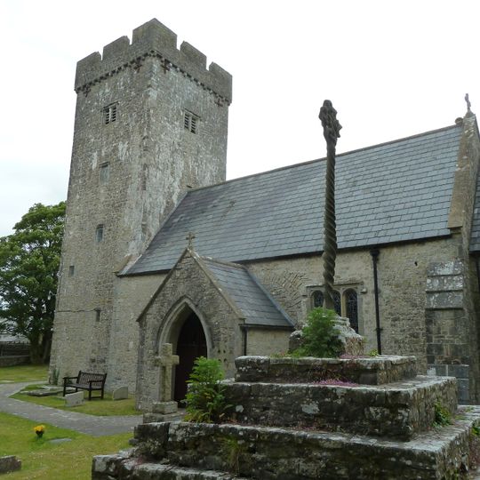 Cross in Churchyard of Church of St Cattwg