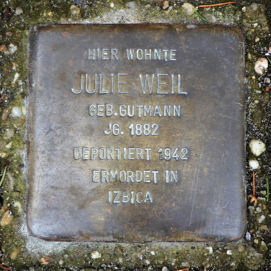 Stolperstein dedicated to Julie Weil
