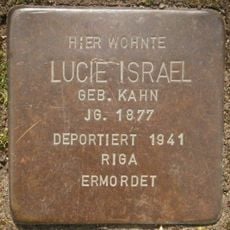 Stolperstein dedicated to Lucie Israel