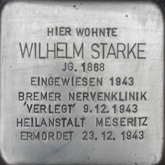Stolperstein en memoria de Wilhelm Starke