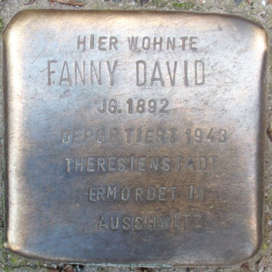 Stolperstein dedicated to Fanny David