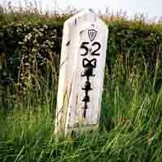 Milepost, Lower Dicker, nr Blackbarn Farm, Golden Cross