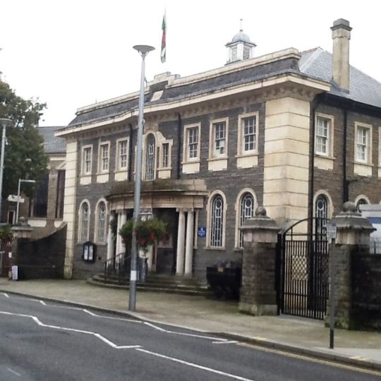 Maesteg Council Offices, With Flanking Walls And Piers.