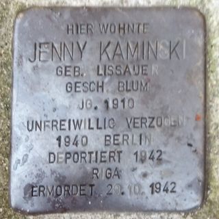 Stolperstein em memória de Jenny Kaminski