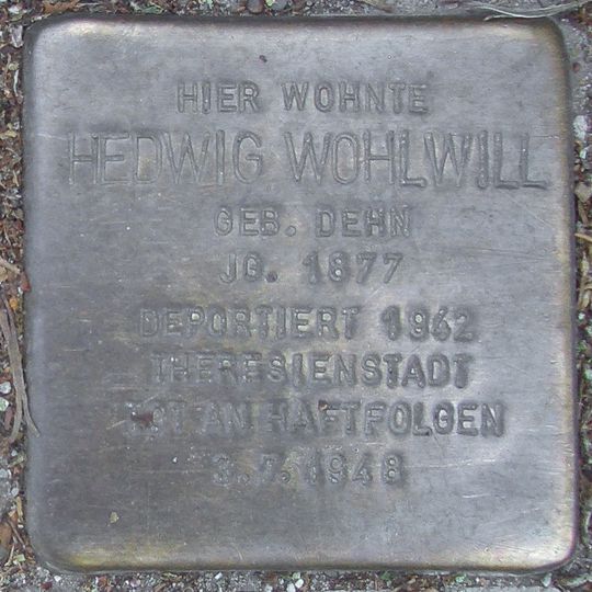Stolperstein en memoria de Hedwig Wohlwill