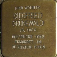 Stolperstein à la mémoire de Siegfried Grünewald