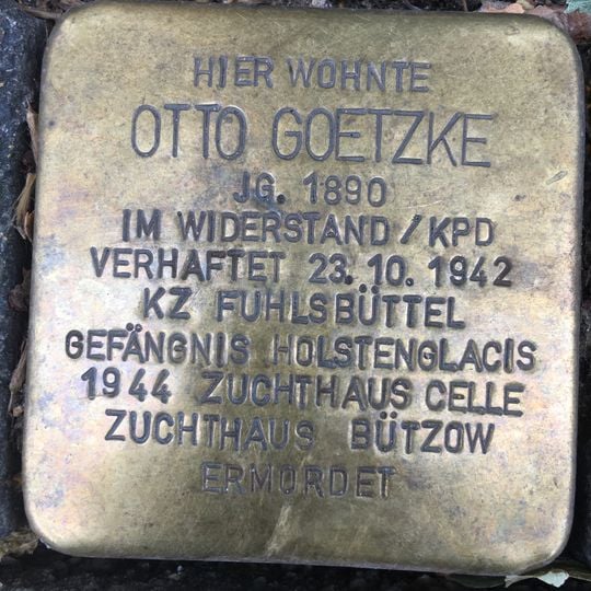 Stolperstein en memoria de Otto Goetzke